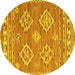 Round Persian Yellow Traditional Rug, tr1461yw