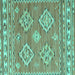 Square Persian Turquoise Traditional Rug, tr1461turq