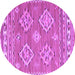 Round Machine Washable Persian Purple Traditional Area Rugs, wshtr1461pur