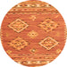 Machine Washable Persian Orange Traditional Area Rugs, wshtr1461org