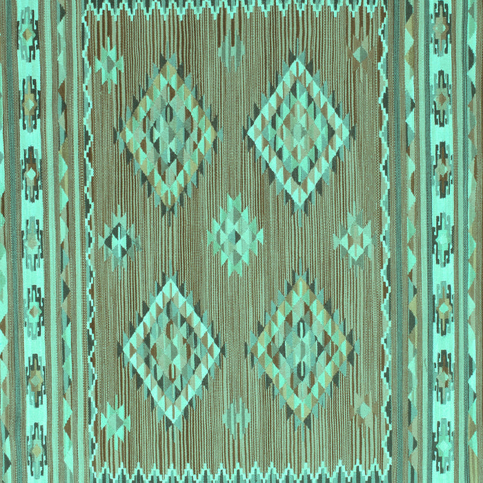 Square Machine Washable Persian Turquoise Traditional Area Rugs, wshtr1461turq