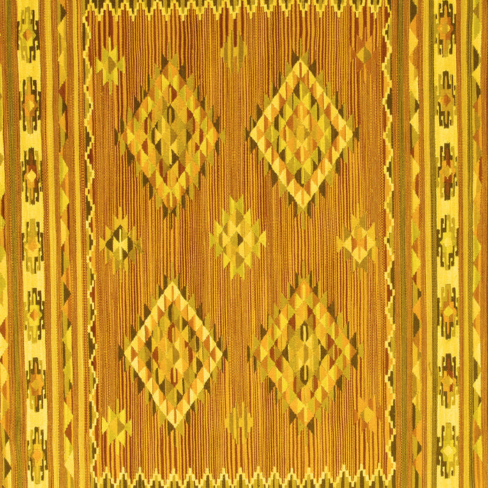 Square Machine Washable Persian Yellow Traditional Rug, wshtr1461yw