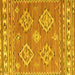 Square Machine Washable Persian Yellow Traditional Rug, wshtr1461yw