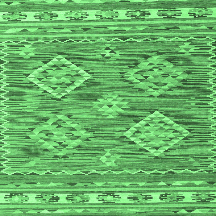 Square Machine Washable Persian Emerald Green Traditional Area Rugs, wshtr1461emgrn