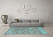 Machine Washable Persian Light Blue Traditional Rug in a Living Room, wshtr1461lblu