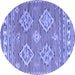 Round Persian Blue Traditional Rug, tr1461blu