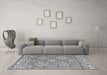 Machine Washable Persian Gray Traditional Rug in a Living Room,, wshtr1461gry