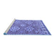 Sideview of Machine Washable Persian Blue Traditional Rug, wshtr1461blu