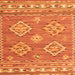 Round Machine Washable Persian Orange Traditional Area Rugs, wshtr1461org