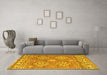 Machine Washable Persian Yellow Traditional Rug in a Living Room, wshtr1461yw