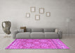 Machine Washable Persian Purple Traditional Area Rugs in a Living Room, wshtr1461pur