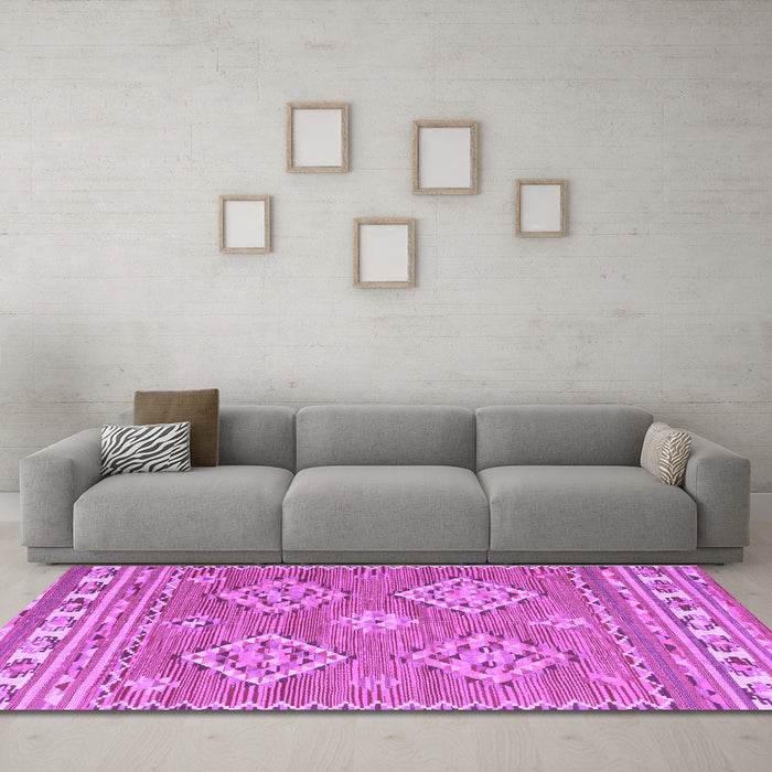 Machine Washable Persian Purple Traditional Area Rugs in a Living Room, wshtr1461pur