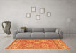 Machine Washable Persian Orange Traditional Area Rugs in a Living Room, wshtr1461org