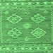 Square Persian Emerald Green Traditional Rug, tr1461emgrn