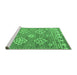 Sideview of Machine Washable Persian Emerald Green Traditional Area Rugs, wshtr1461emgrn