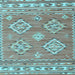 Square Machine Washable Persian Light Blue Traditional Rug, wshtr1461lblu