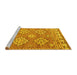 Sideview of Machine Washable Persian Yellow Traditional Rug, wshtr1461yw