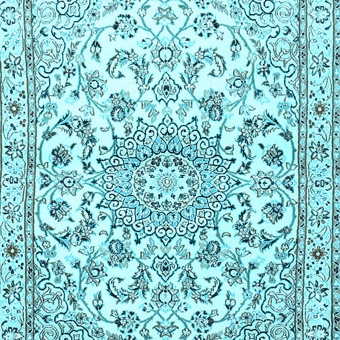 Machine Washable Persian Light Blue Traditional Rug, wshtr1462lblu