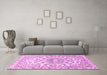 Machine Washable Persian Pink Traditional Rug in a Living Room, wshtr1462pnk