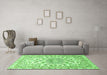 Machine Washable Persian Green Traditional Area Rugs in a Living Room,, wshtr1462grn