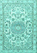 Machine Washable Persian Turquoise Traditional Area Rugs, wshtr1462turq