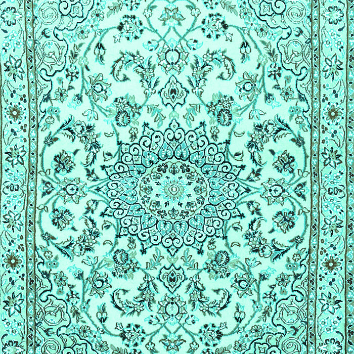 Machine Washable Persian Turquoise Traditional Area Rugs, wshtr1462turq