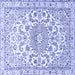 Square Persian Blue Traditional Rug, tr1462blu