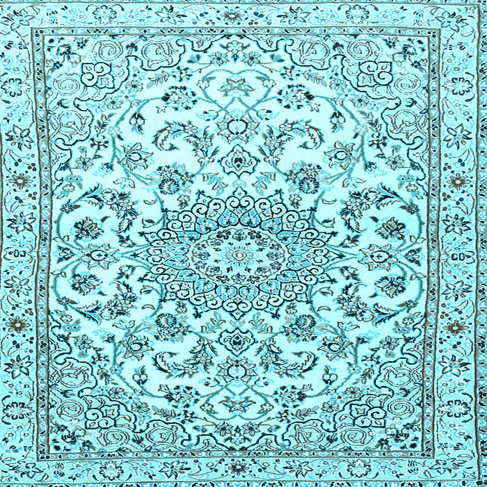 Square Machine Washable Persian Light Blue Traditional Rug, wshtr1462lblu