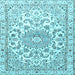 Square Machine Washable Persian Light Blue Traditional Rug, wshtr1462lblu