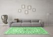 Machine Washable Persian Emerald Green Traditional Area Rugs in a Living Room,, wshtr1462emgrn