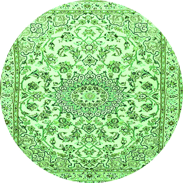 Square Persian Green Traditional Rug, tr1462grn
