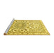 Sideview of Machine Washable Persian Yellow Traditional Rug, wshtr1462yw