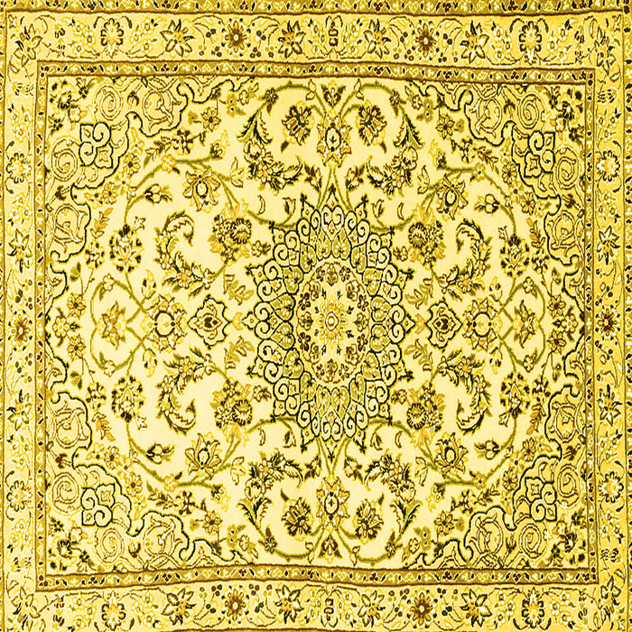 Square Persian Yellow Traditional Rug, tr1462yw