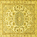 Square Persian Yellow Traditional Rug, tr1462yw