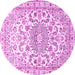 Round Persian Pink Traditional Rug, tr1462pnk