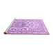 Sideview of Machine Washable Persian Purple Traditional Area Rugs, wshtr1462pur