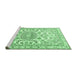 Sideview of Machine Washable Persian Emerald Green Traditional Area Rugs, wshtr1462emgrn