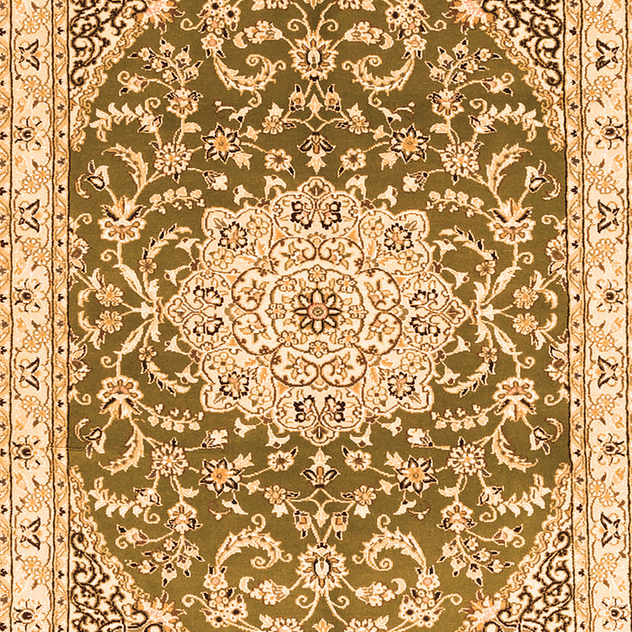 Medallion Orange Traditional Rug, tr1463org