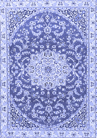 Medallion Blue Traditional Rug, tr1463blu