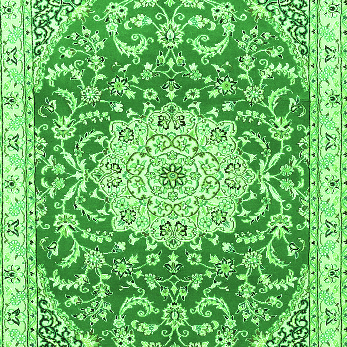 Medallion Green Traditional Rug, tr1463grn