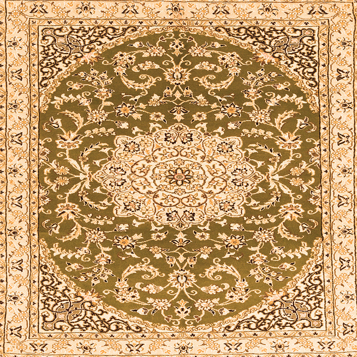 Serging Thickness of Medallion Orange Traditional Rug, tr1463org