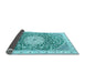 Sideview of Medallion Light Blue Traditional Rug, tr1463lblu