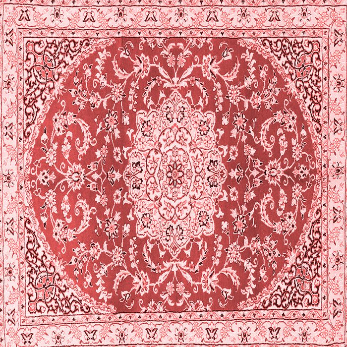Machine Washable Medallion Red Traditional Rug, wshtr1463red