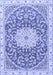 Medallion Blue Traditional Rug, tr1463blu