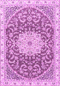 Medallion Pink Traditional Rug, tr1463pnk