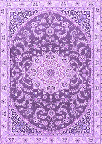 Medallion Purple Traditional Rug, tr1463pur