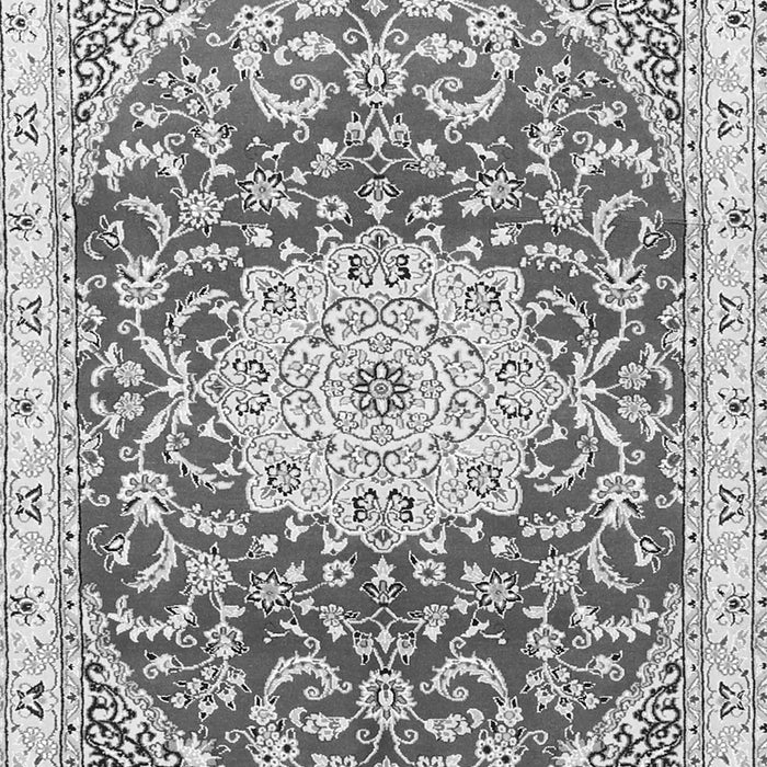 Serging Thickness of Machine Washable Medallion Gray Traditional Rug, wshtr1463gry