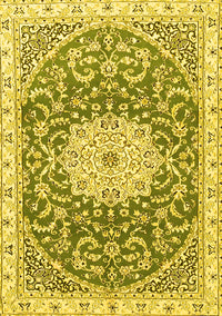 Medallion Yellow Traditional Rug, tr1463yw