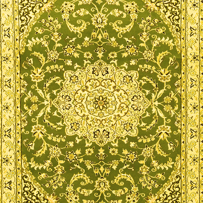 Medallion Yellow Traditional Rug, tr1463yw