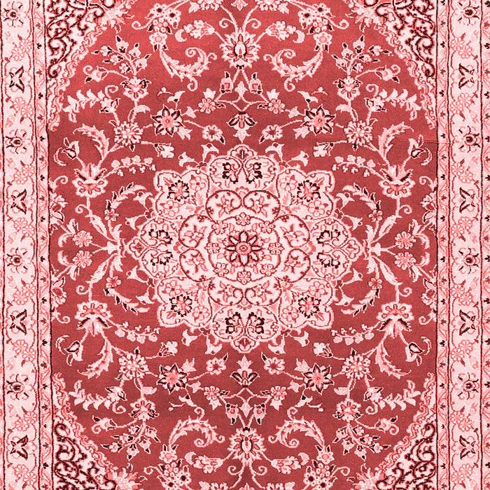 Machine Washable Medallion Red Traditional Rug, wshtr1463red